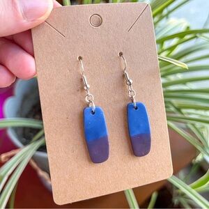 Blue & Maroon Dangle Earrings
